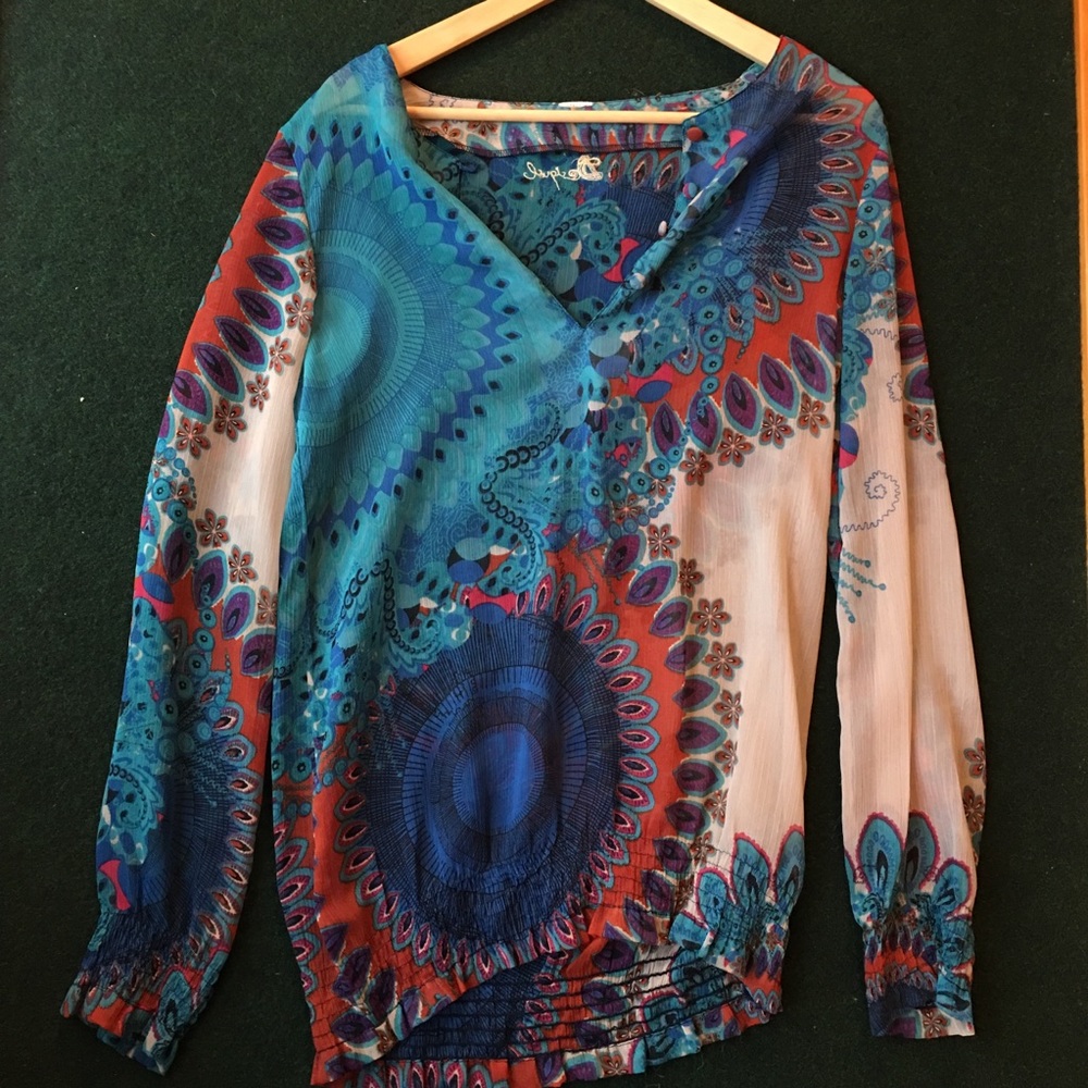 Desigual transparent vneck top